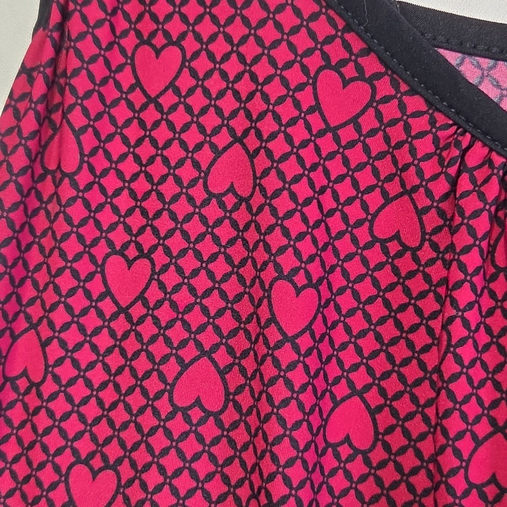 Marilyn Monroe Heart Print Chemise Nightgown Pink Black Adjustable Straps Size L